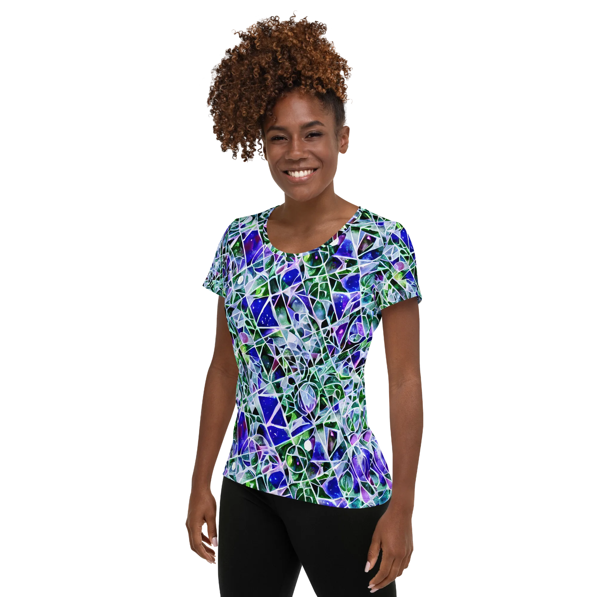 Prismatic Shatter on Women's Athletic T-Shirt — Left