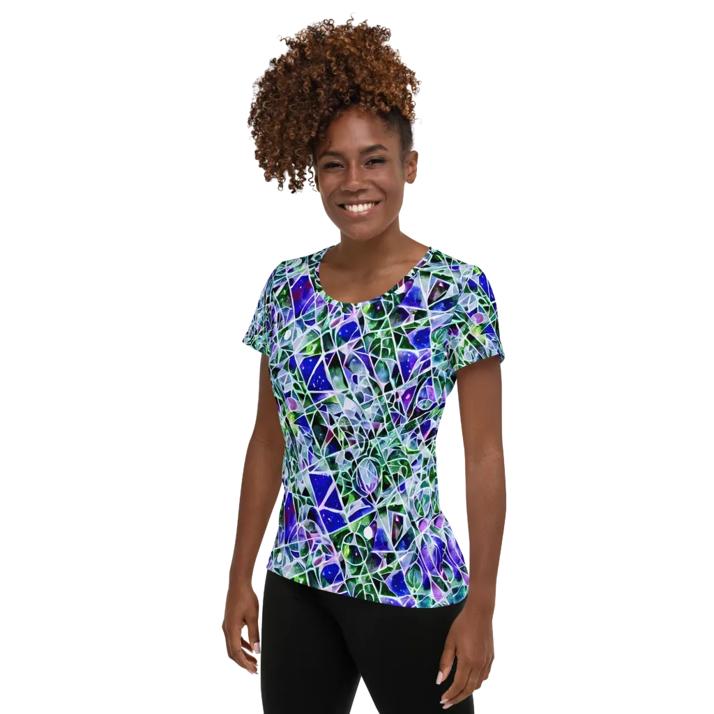 Prismatic Shatter on Women's Athletic T-Shirt — Left
