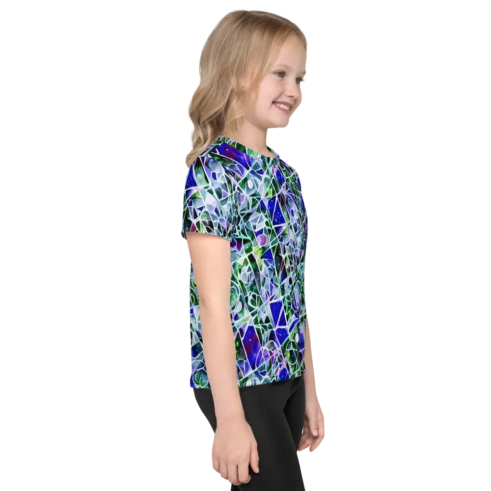 Prismatic Shatter on Kids Crew Neck T-Shirt — Right