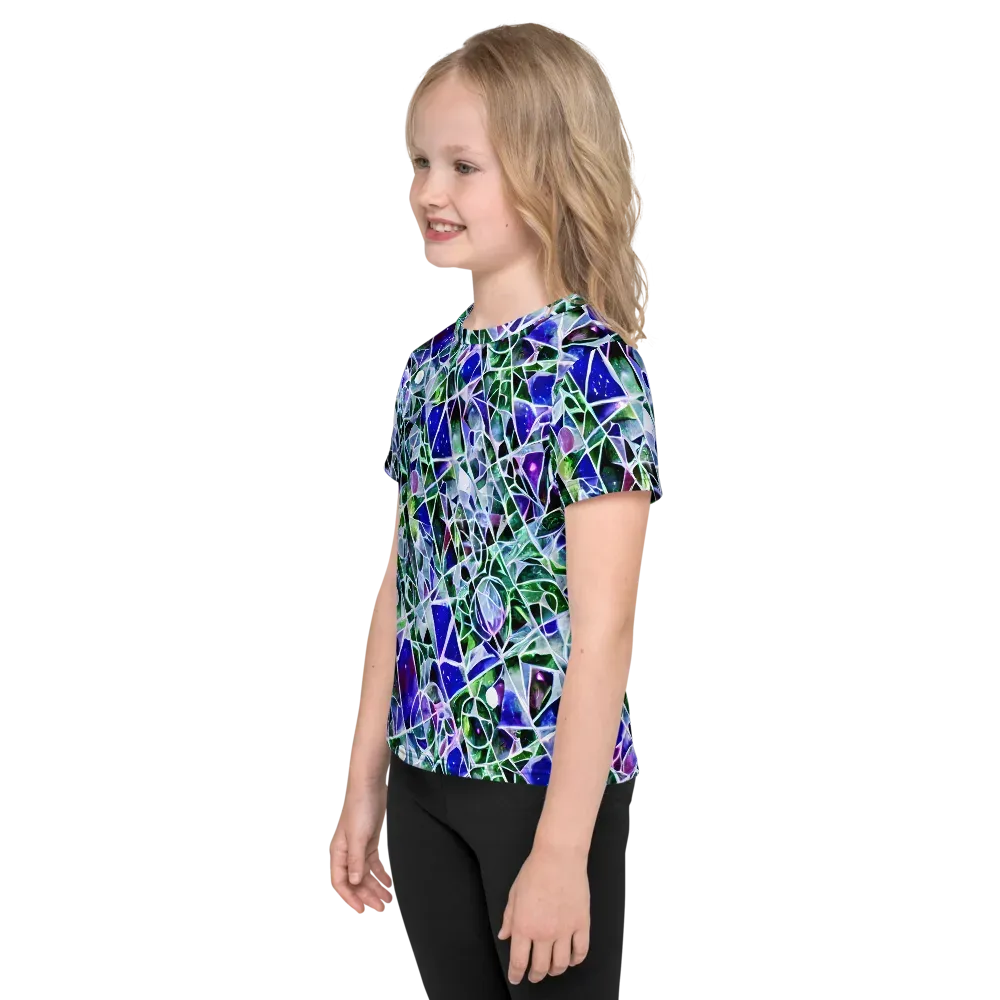 Prismatic Shatter on Kids Crew Neck T-Shirt — Left