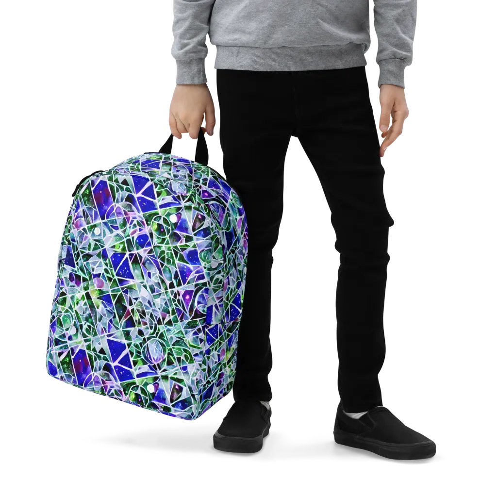 Prismatic Shatter on Minimalist Backpack — Zoomed-in