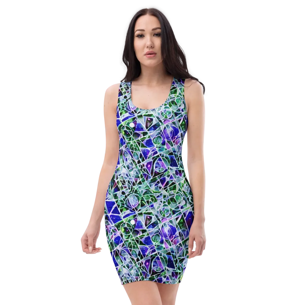 Prismatic Shatter on Bodycon Dress — Front