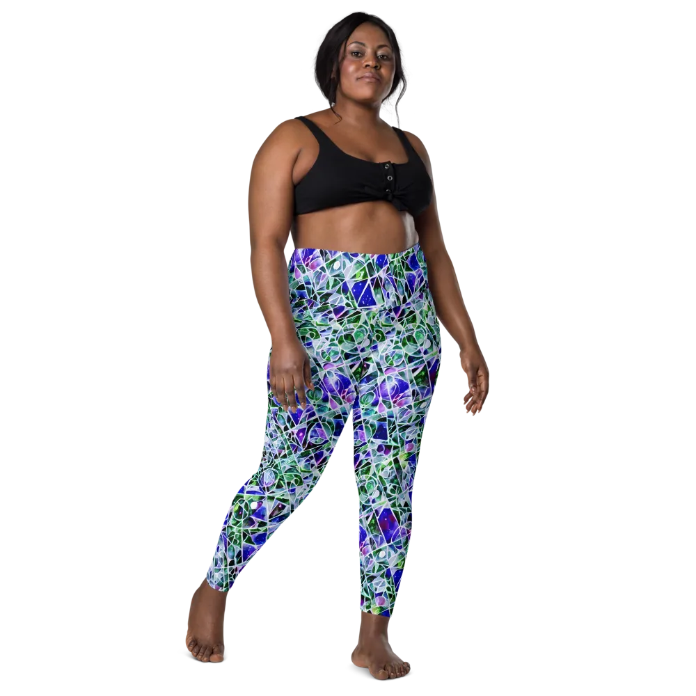 Prismatic Shatter on Leggings with Pockets — Front