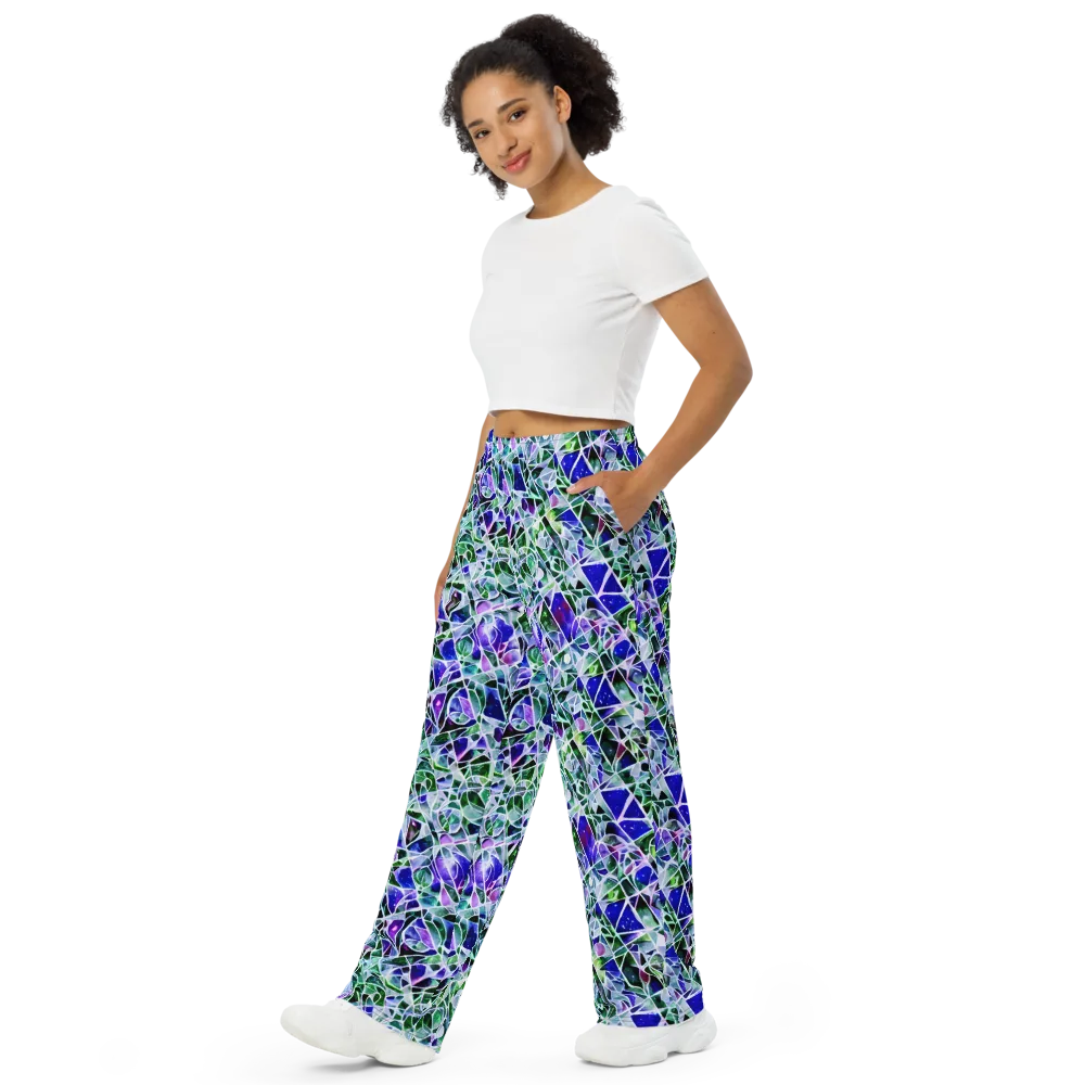 Prismatic Shatter on Wide-Leg Pants — Left Front