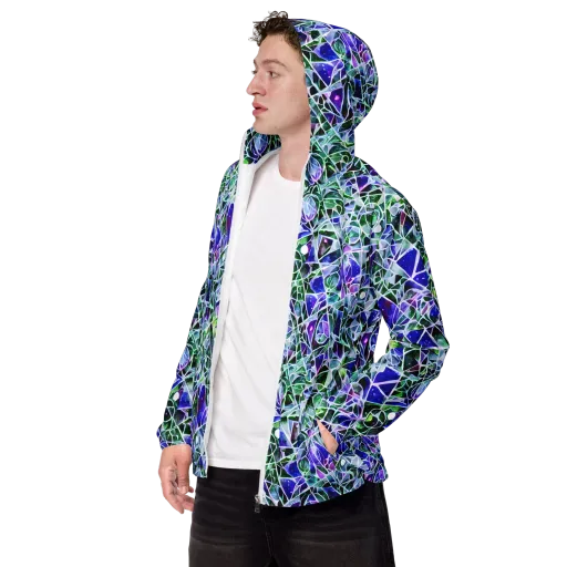 Prismatic Shatter on a Men's Windbreaker