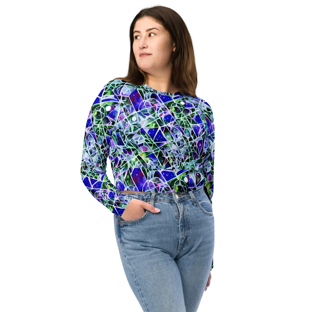 Prismatic Shatter on Long Sleeve Crop Top — Front