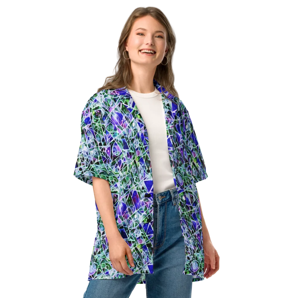 Prismatic Shatter on Button Shirt — Front