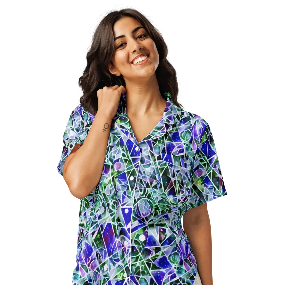 Prismatic Shatter on Women's Short Sleeve Pajama Top — Front