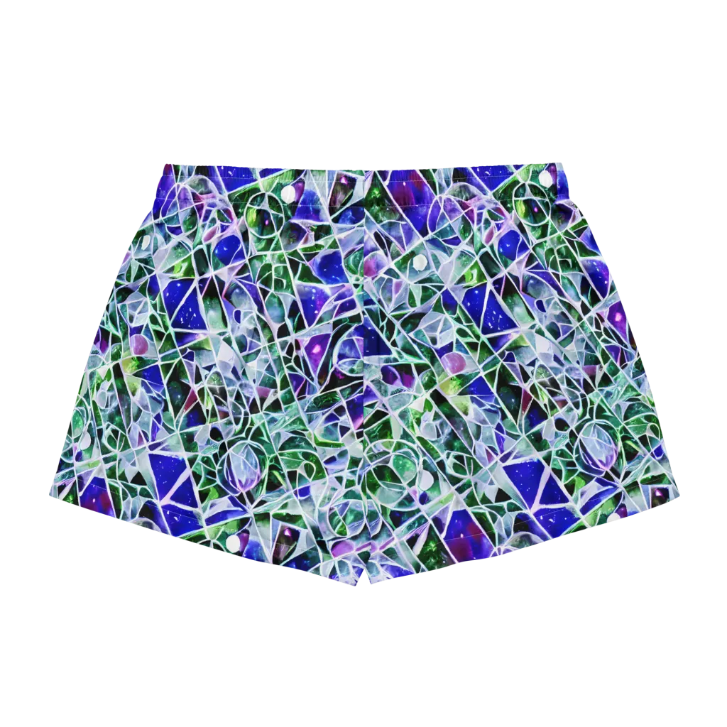 Prismatic Shatter on Women's Pajama Shorts — Back