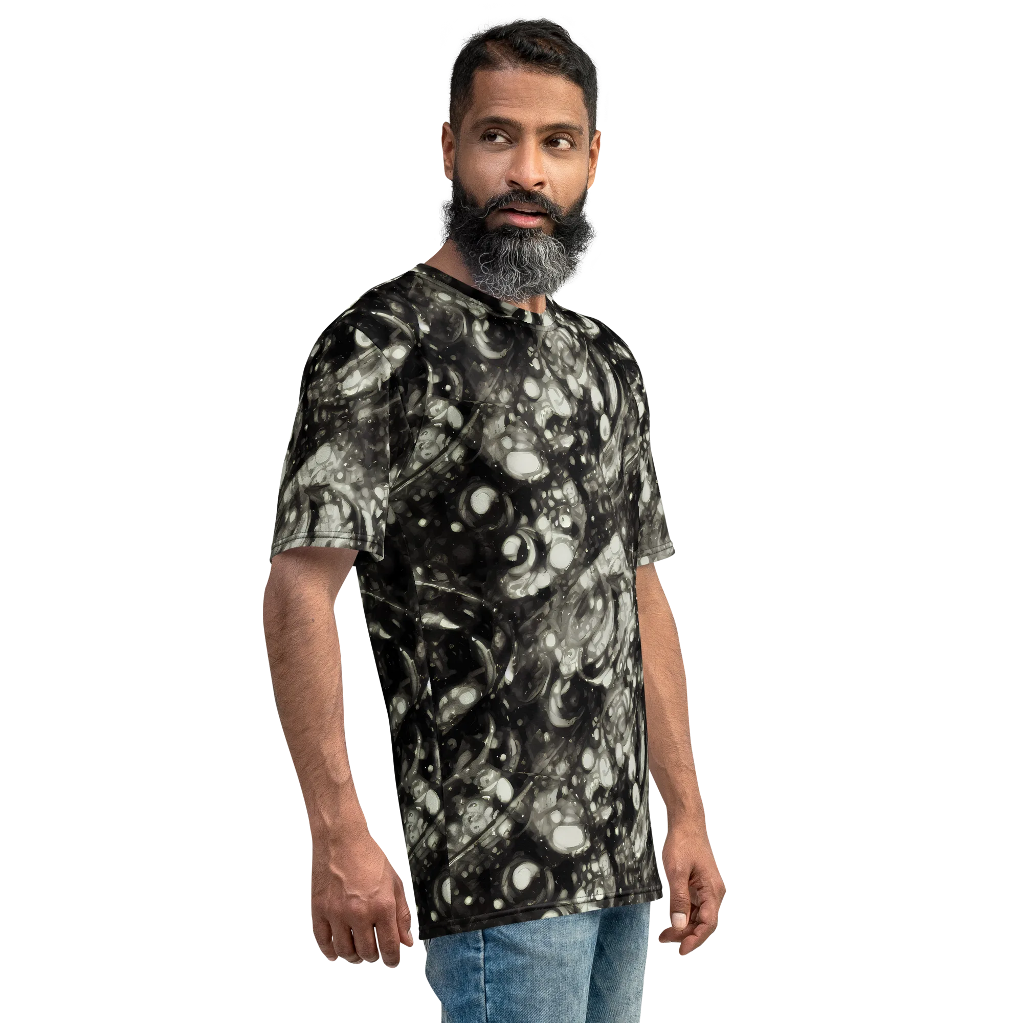 Lunar Molten on Men's Crew Neck T-Shirt — Right