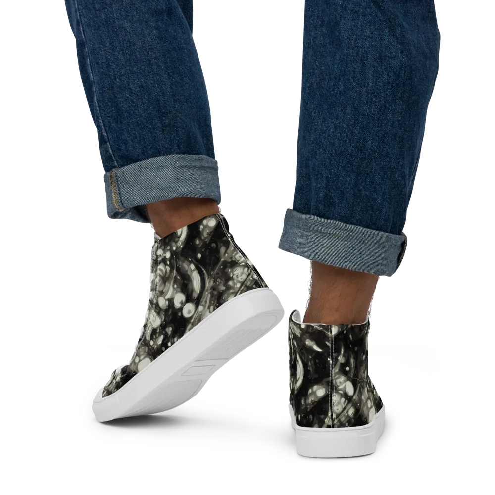 Lunar Molten on Men's High Top Canvas Shoes — Back