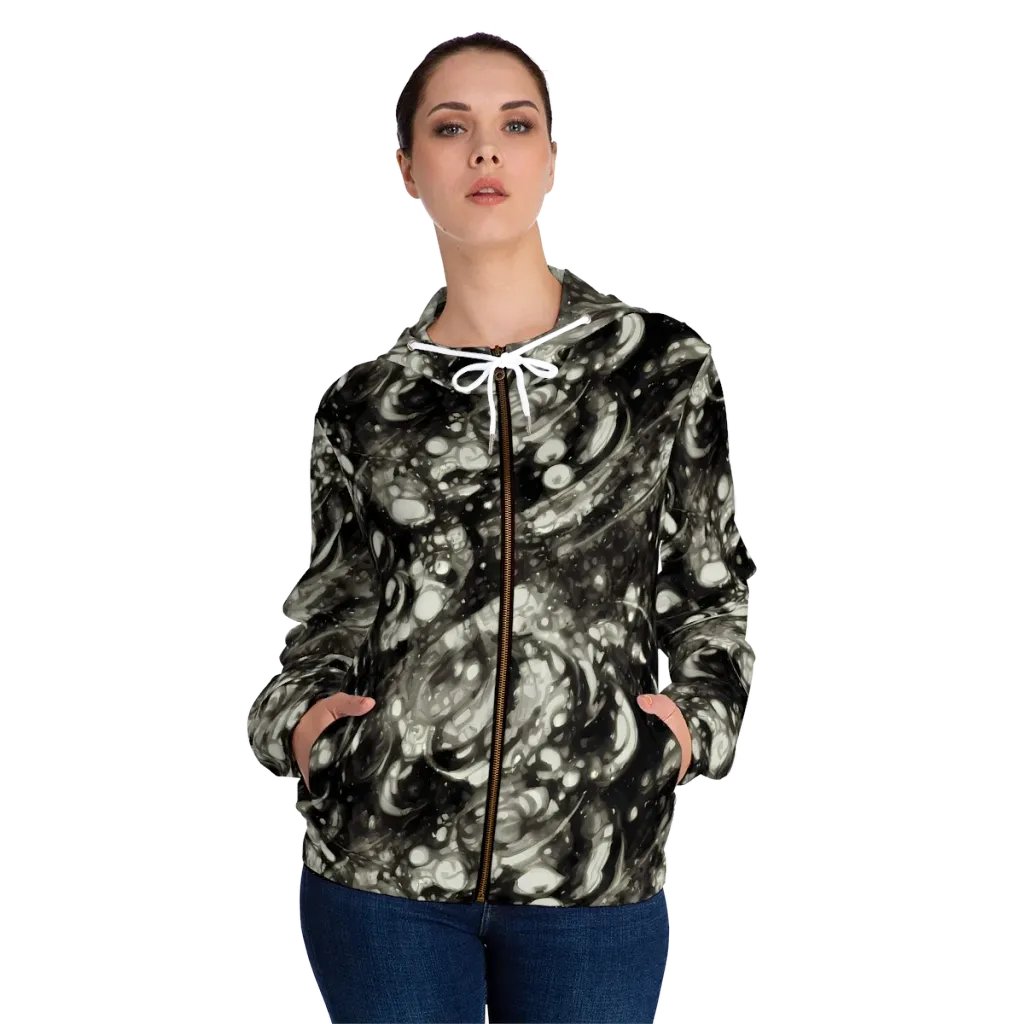 Lunar Molten on Women's Full-Zip Hoodie — Front On Person