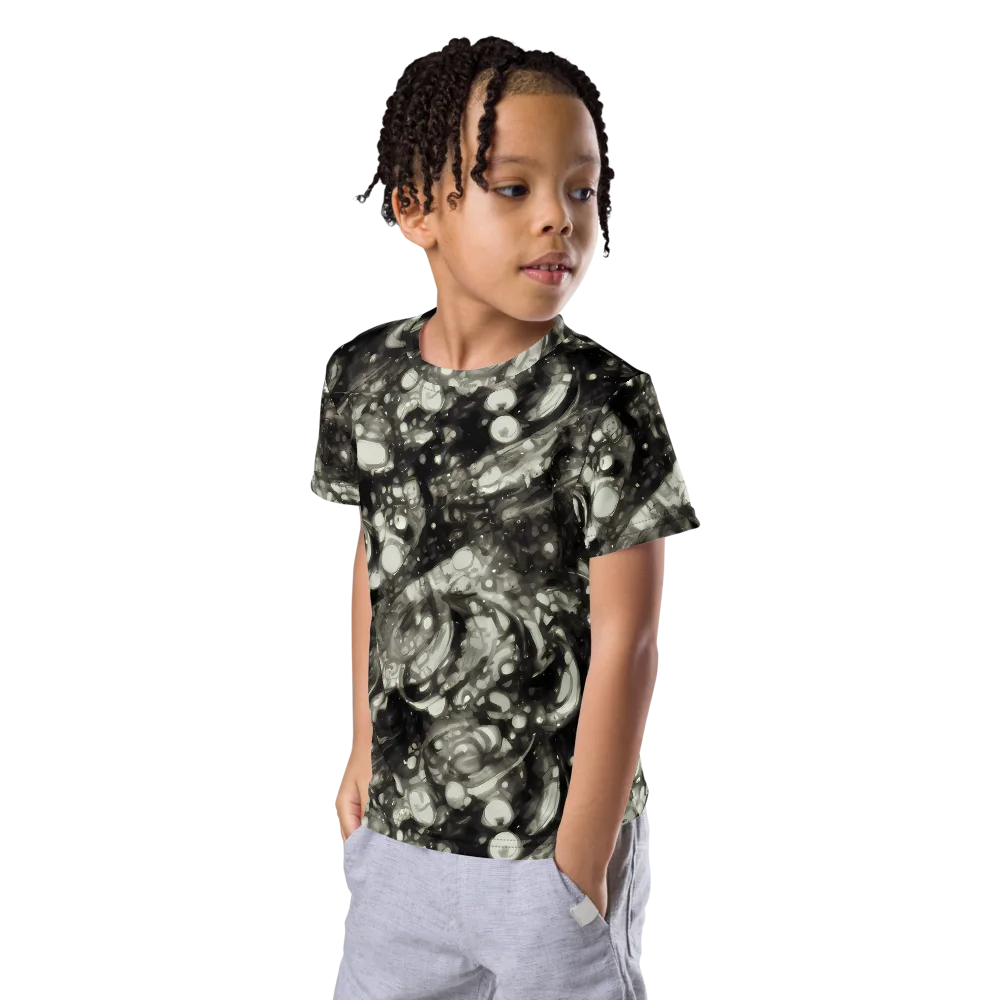 Lunar Molten on Kids Crew Neck T-Shirt — Left Front