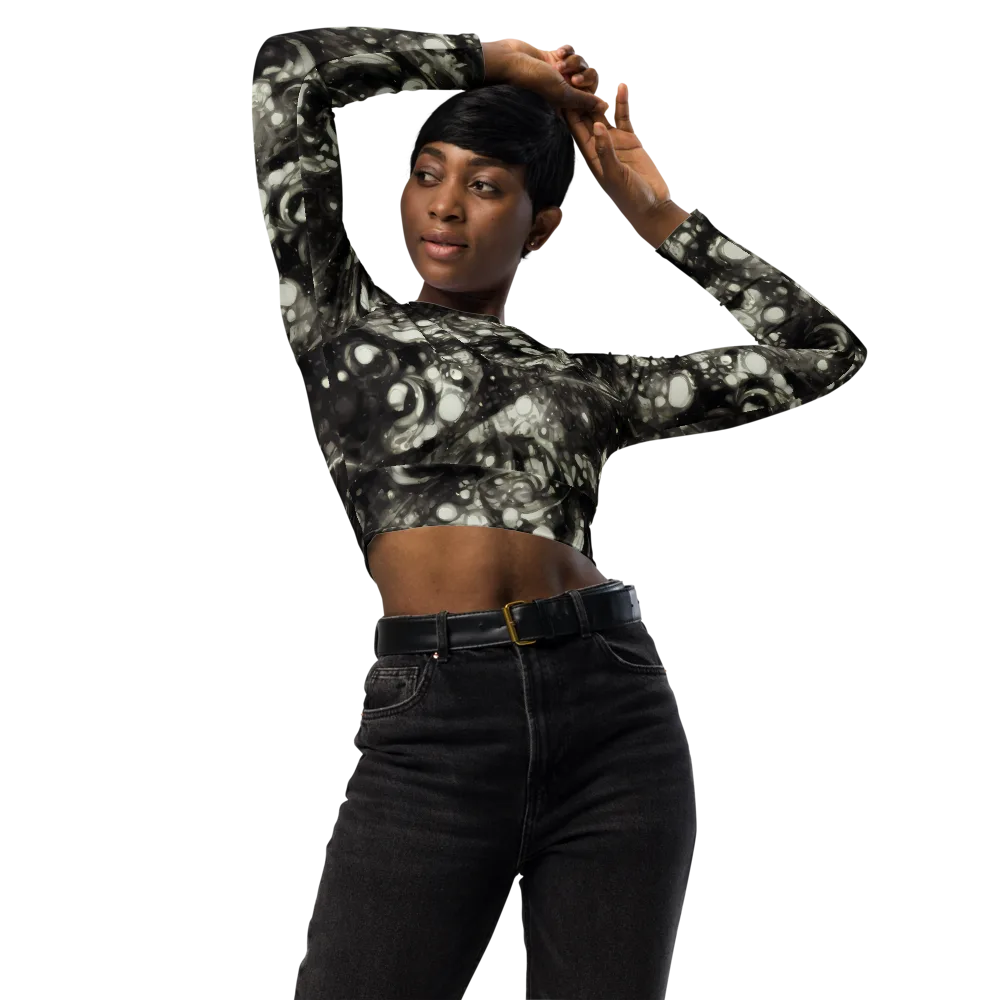 Lunar Molten on Long Sleeve Crop Top — Front