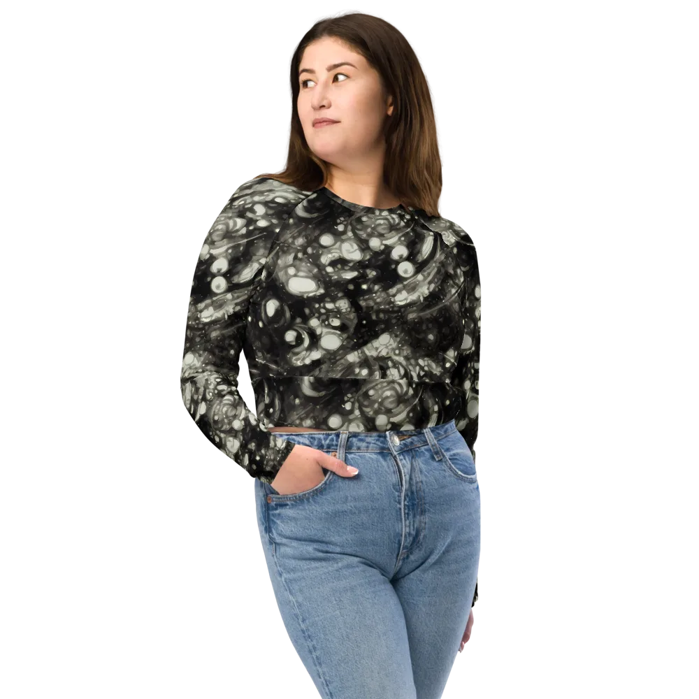 Lunar Molten on Long Sleeve Crop Top — Front