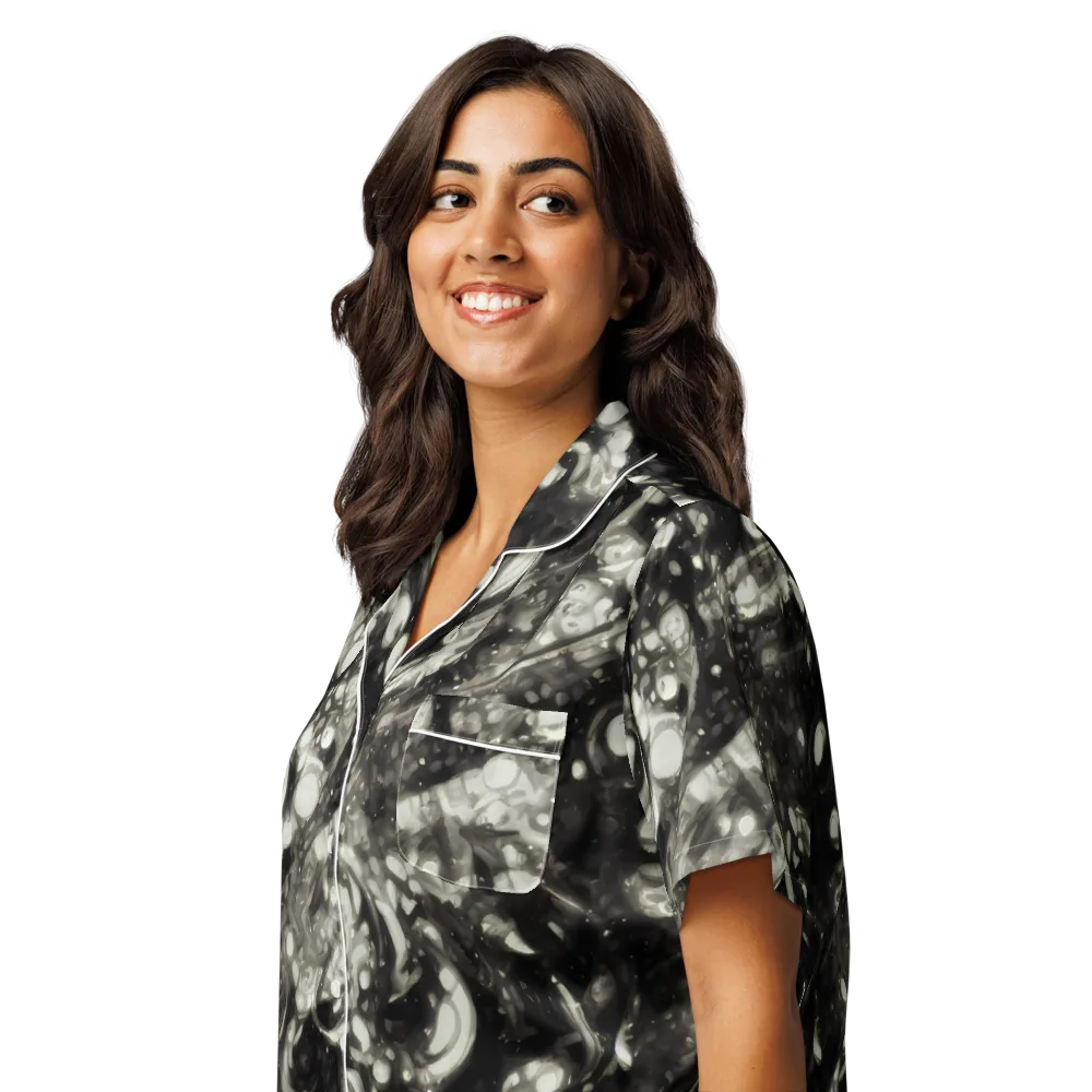 Lunar Molten on Women's Short Sleeve Pajama Top — Left Front