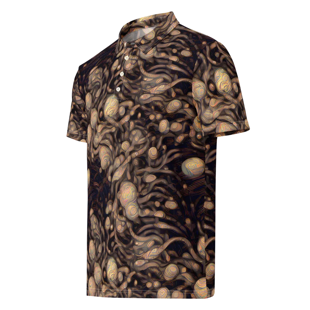 Midnight Tree Rings on Men's Slim Fit Polo Shirt — Left Front