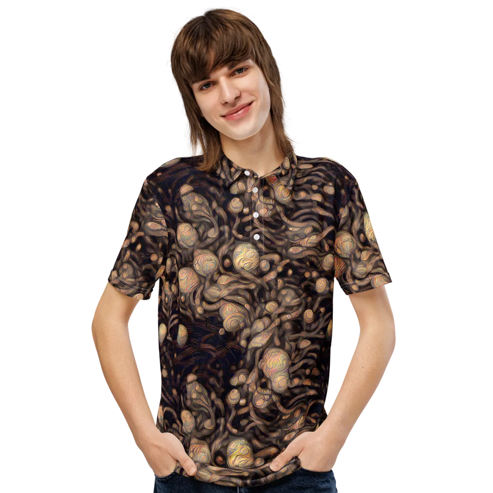 Midnight Tree Rings on Men's Slim Fit Polo Shirt — Front