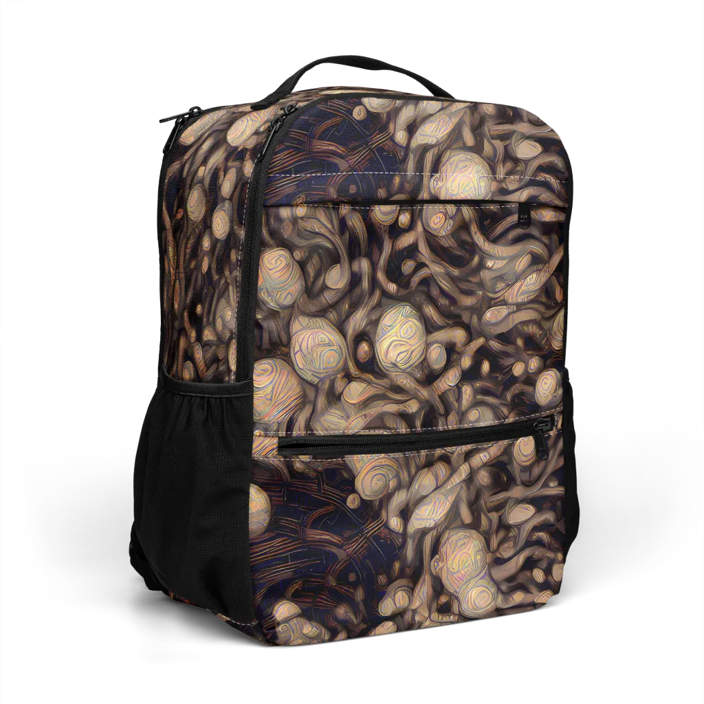 Midnight Tree Rings on Utility Backpack — Right Front