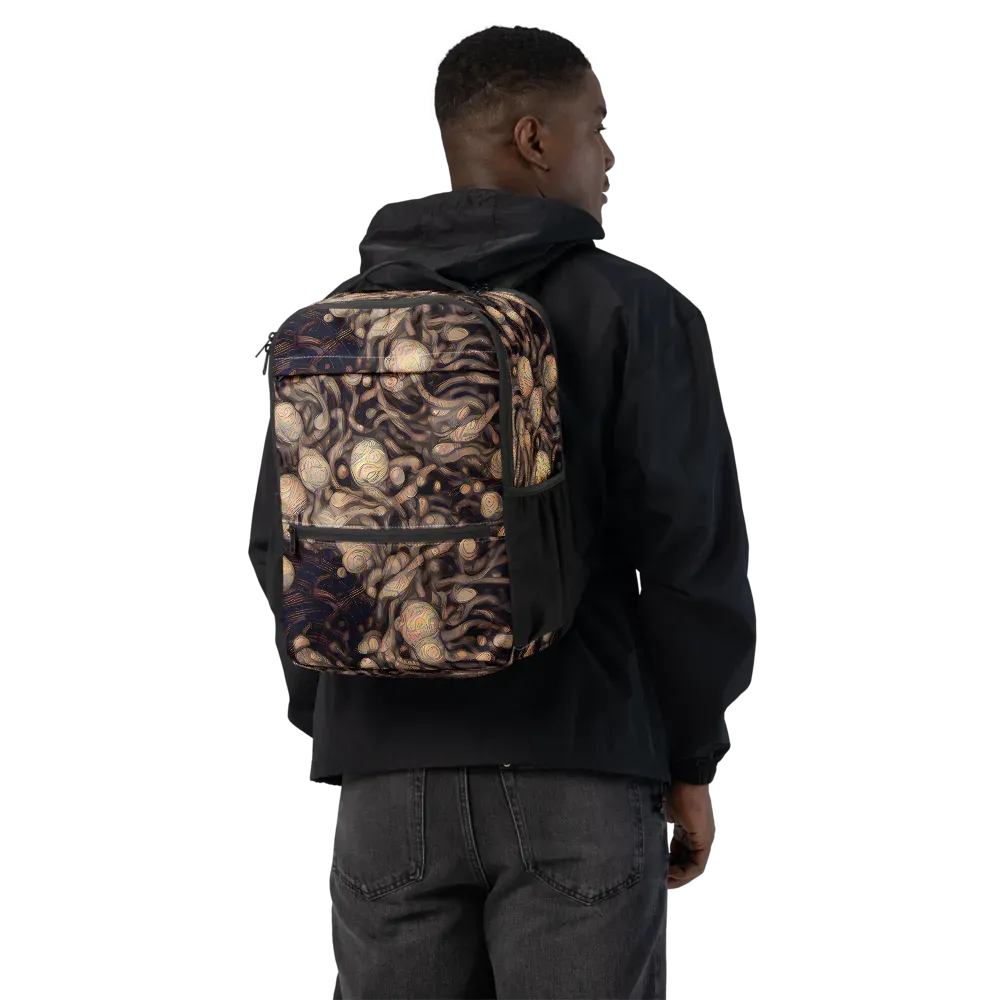 Midnight Tree Rings on Utility Backpack — Back