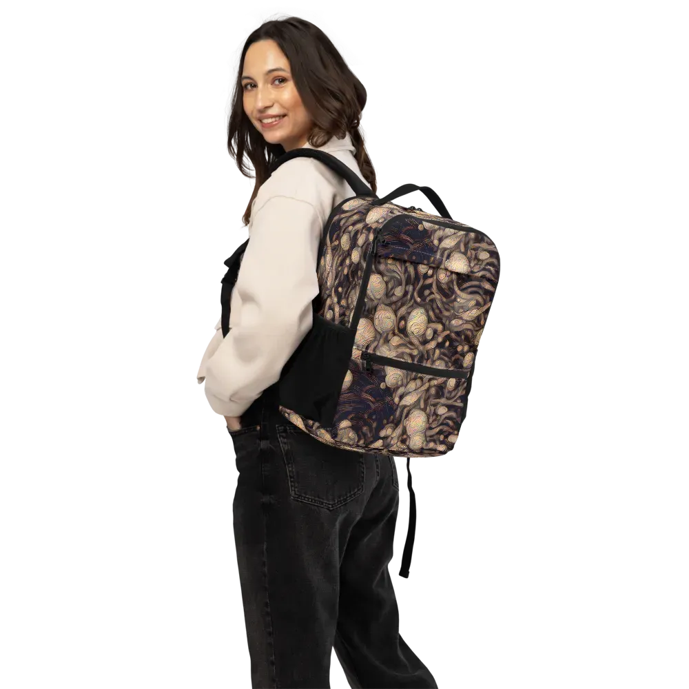 Midnight Tree Rings on Utility Backpack — Back