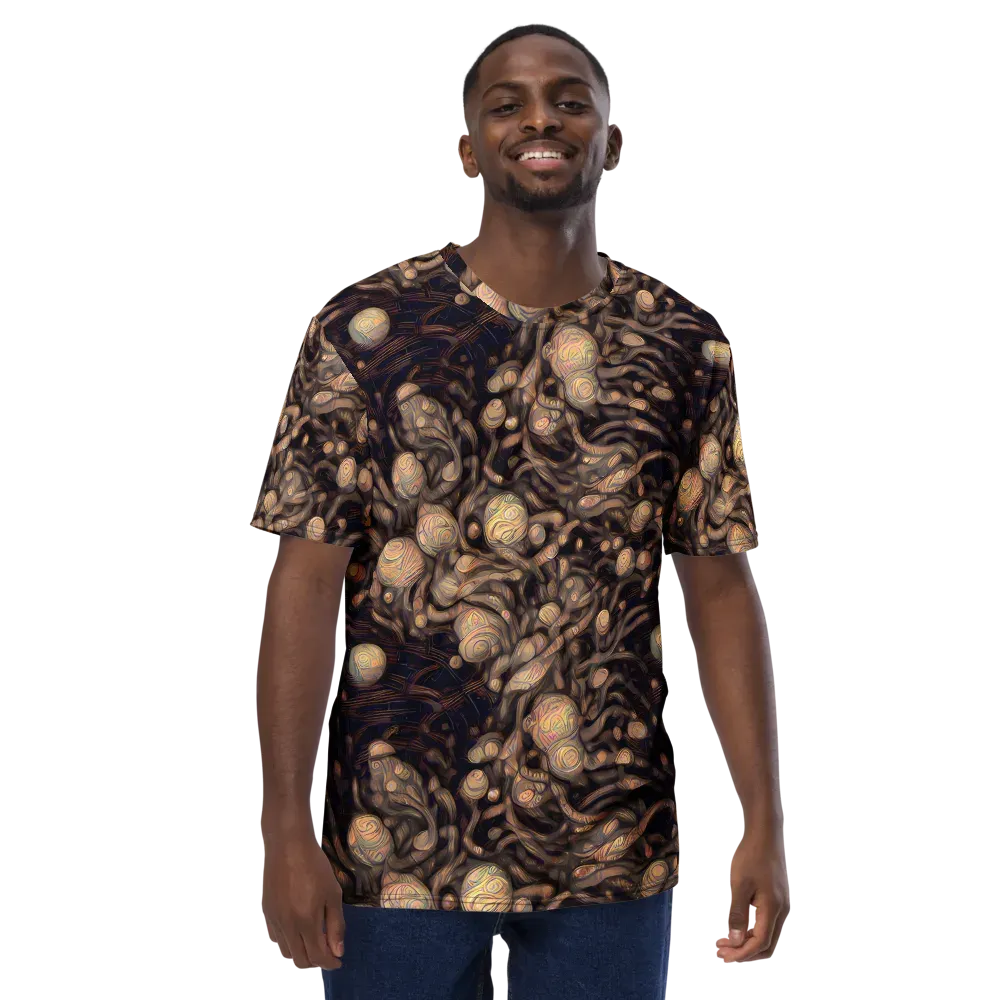 Midnight Tree Rings on Men's Crew Neck T-Shirt — Front
