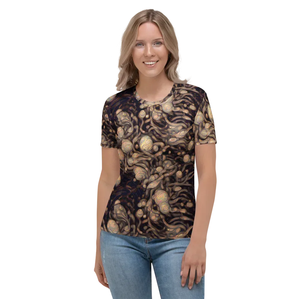 Midnight Tree Rings on Women's Crew Neck T-Shirt — Front