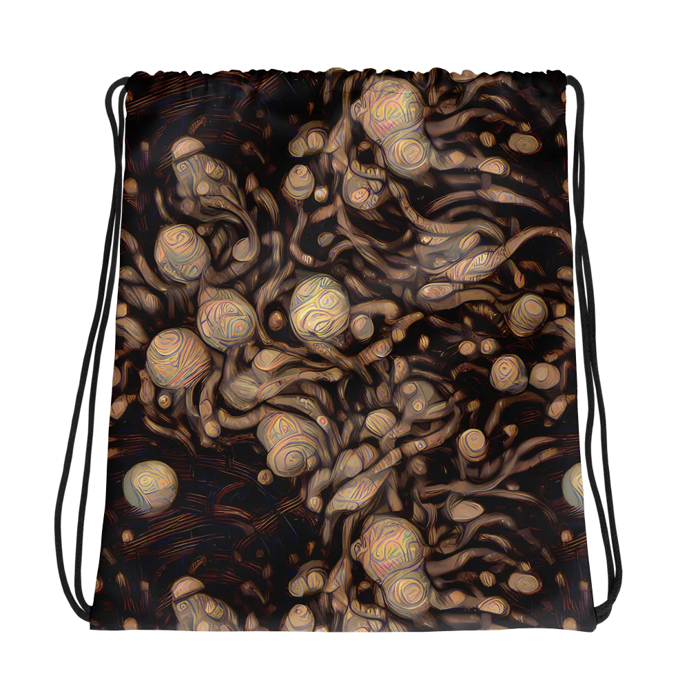 Midnight Tree Rings on Drawstring Bag — Photo