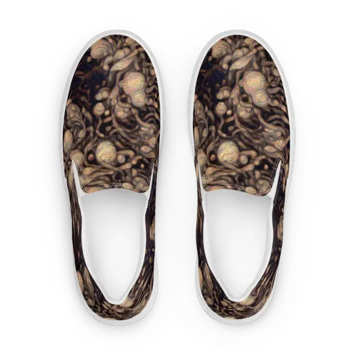 Midnight Tree Rings on a Women's Slip-On Canvas Shoes