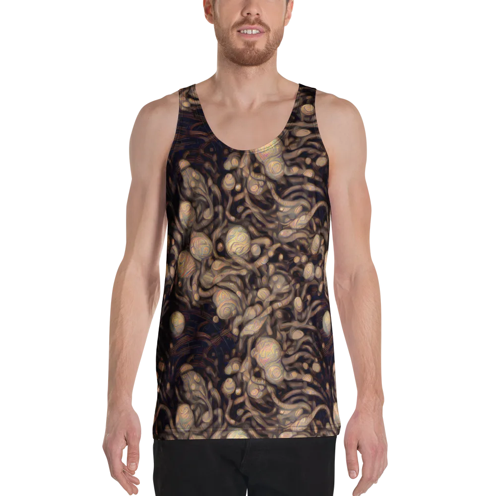 Midnight Tree Rings on Men's Tank Top — Front