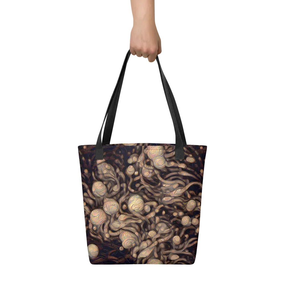Midnight Tree Rings on Tote Bag — Front