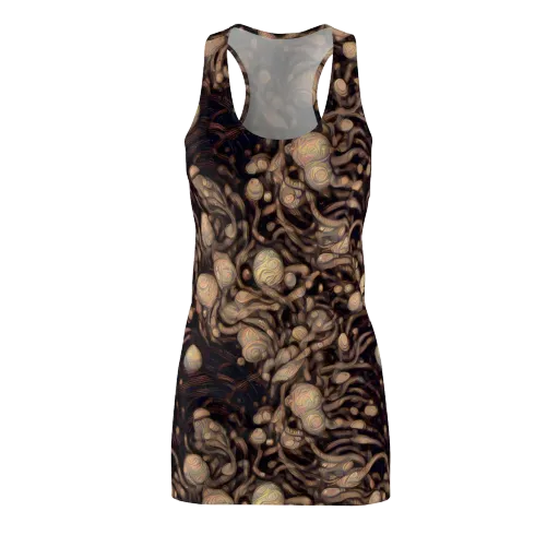 Midnight Tree Rings on a Racerback Dress
