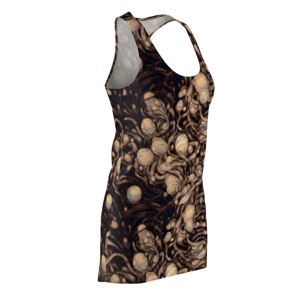 Midnight Tree Rings on Racerback Dress — Front Side
