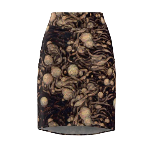 Midnight Tree Rings on a Pencil Skirt