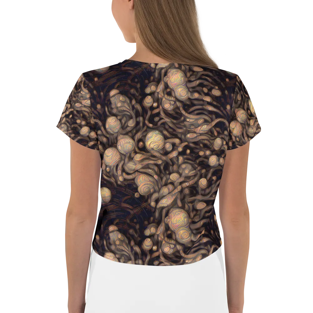 Midnight Tree Rings on Crop Tee — Back