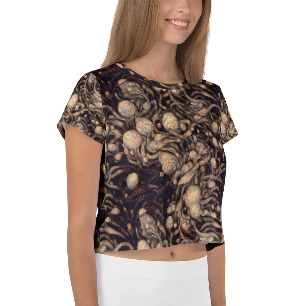 Midnight Tree Rings on Crop Tee — Right
