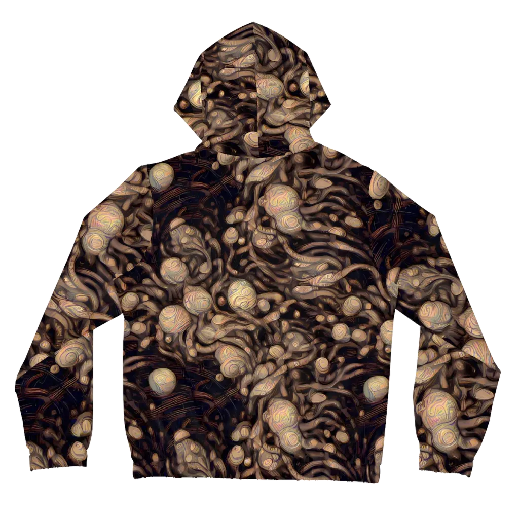 Midnight Tree Rings on Women's Full-Zip Hoodie — Back