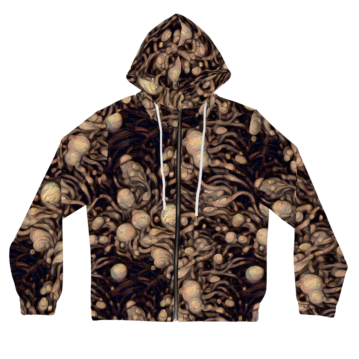 Midnight Tree Rings on Women's Full-Zip Hoodie — Front