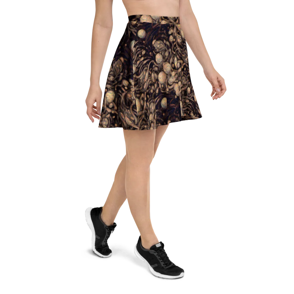 Midnight Tree Rings on Skater Skirt — Right