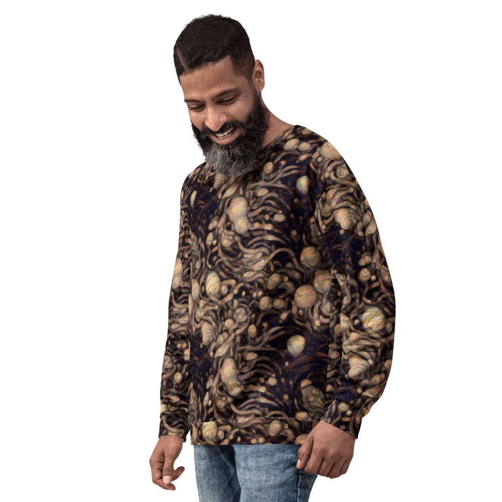 Midnight Tree Rings on Sweatshirt — Left Front