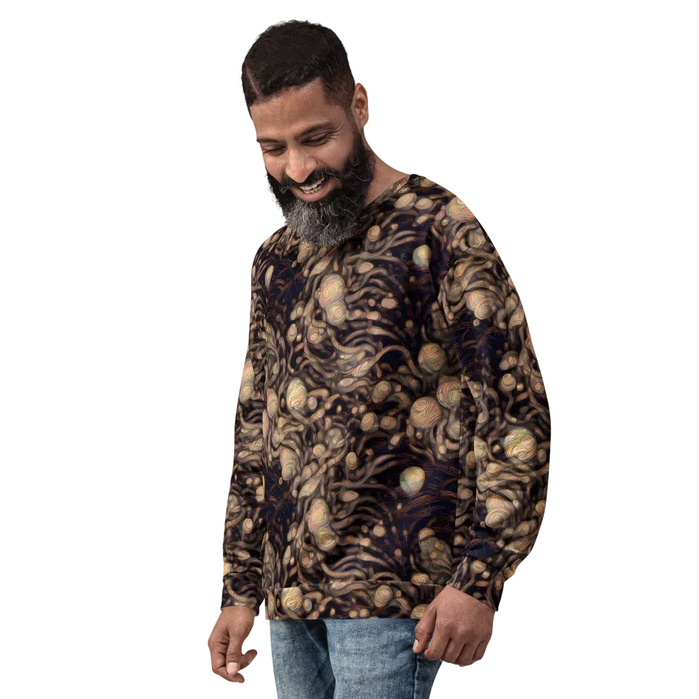 Midnight Tree Rings on Sweatshirt — Left Front