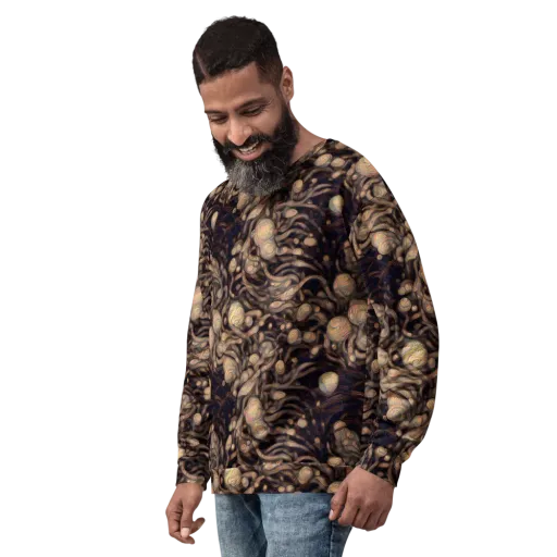 Midnight Tree Rings on a Sweatshirt