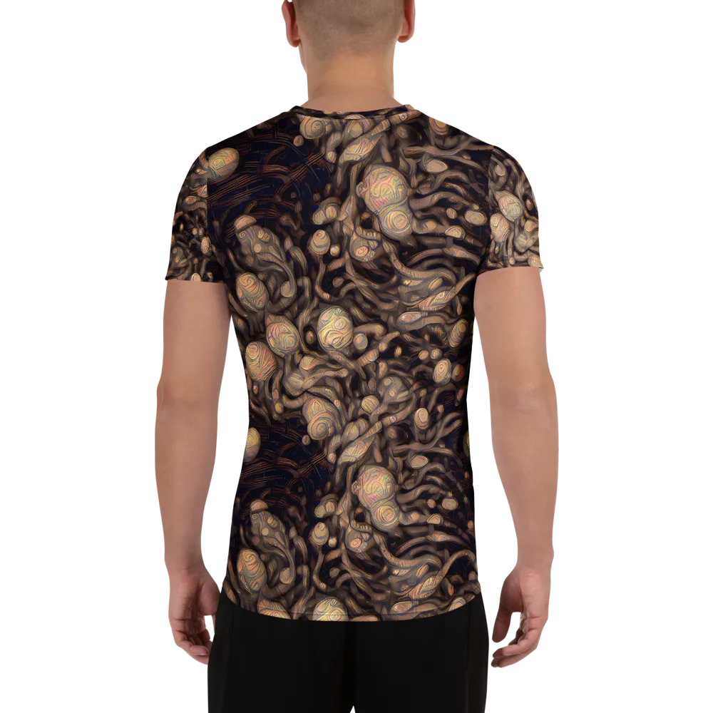 Midnight Tree Rings on Men's Athletic T-Shirt — Back