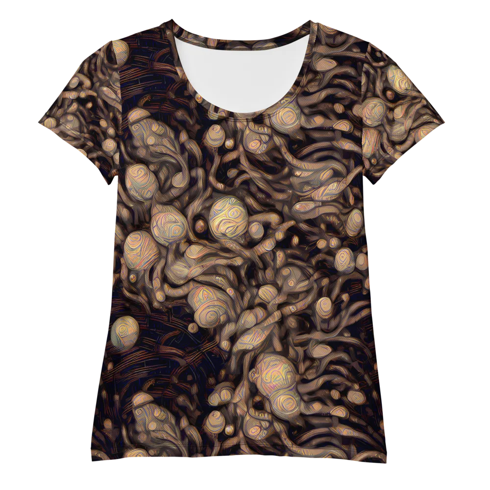 Midnight Tree Rings on Women's Athletic T-Shirt — Front