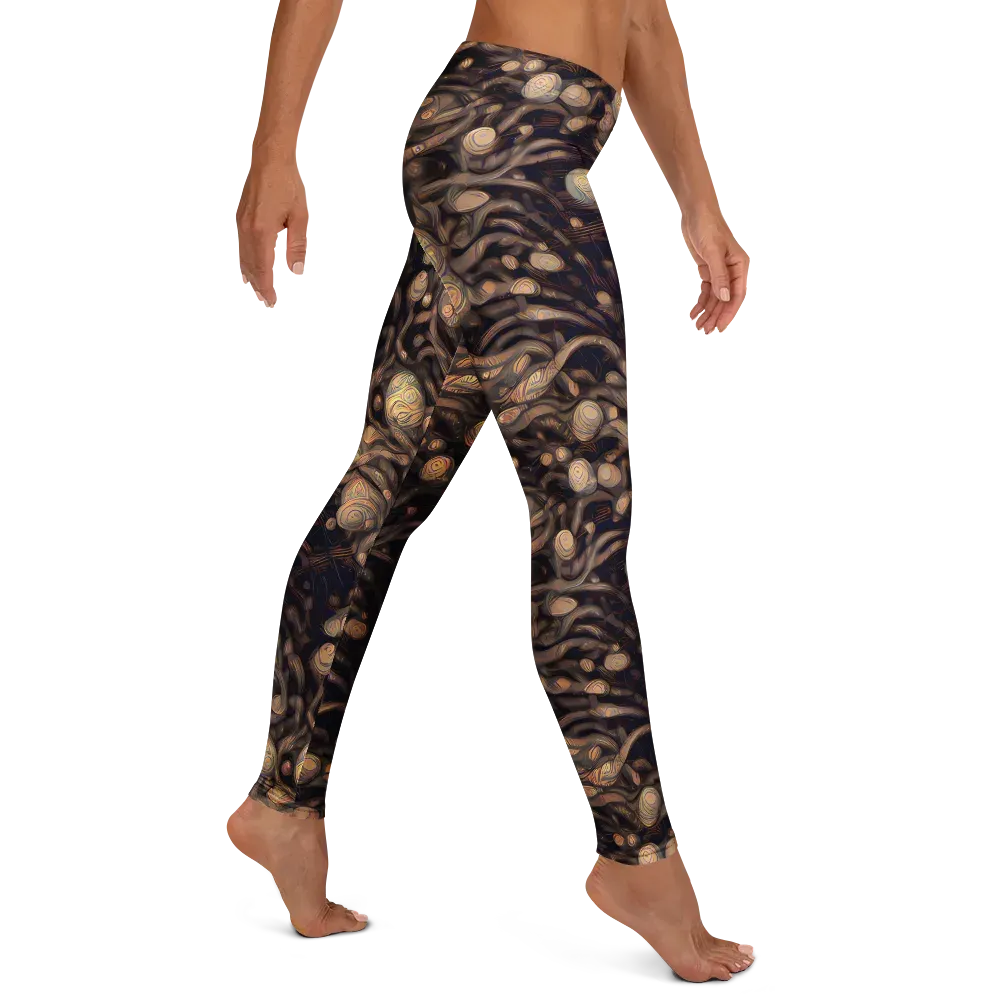 Midnight Tree Rings on Leggings — Right