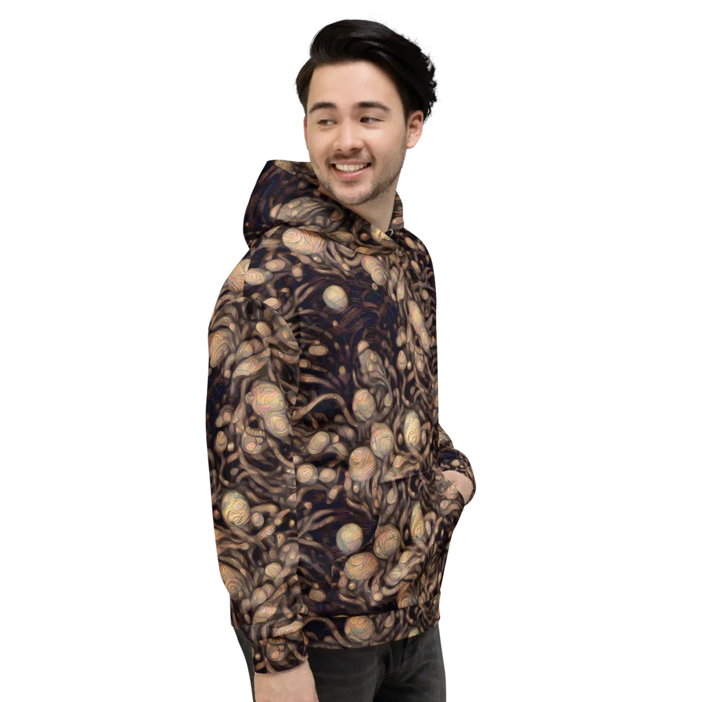 Midnight Tree Rings on Hoodie — Right