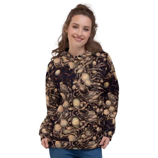 Midnight Tree Rings on a Hoodie