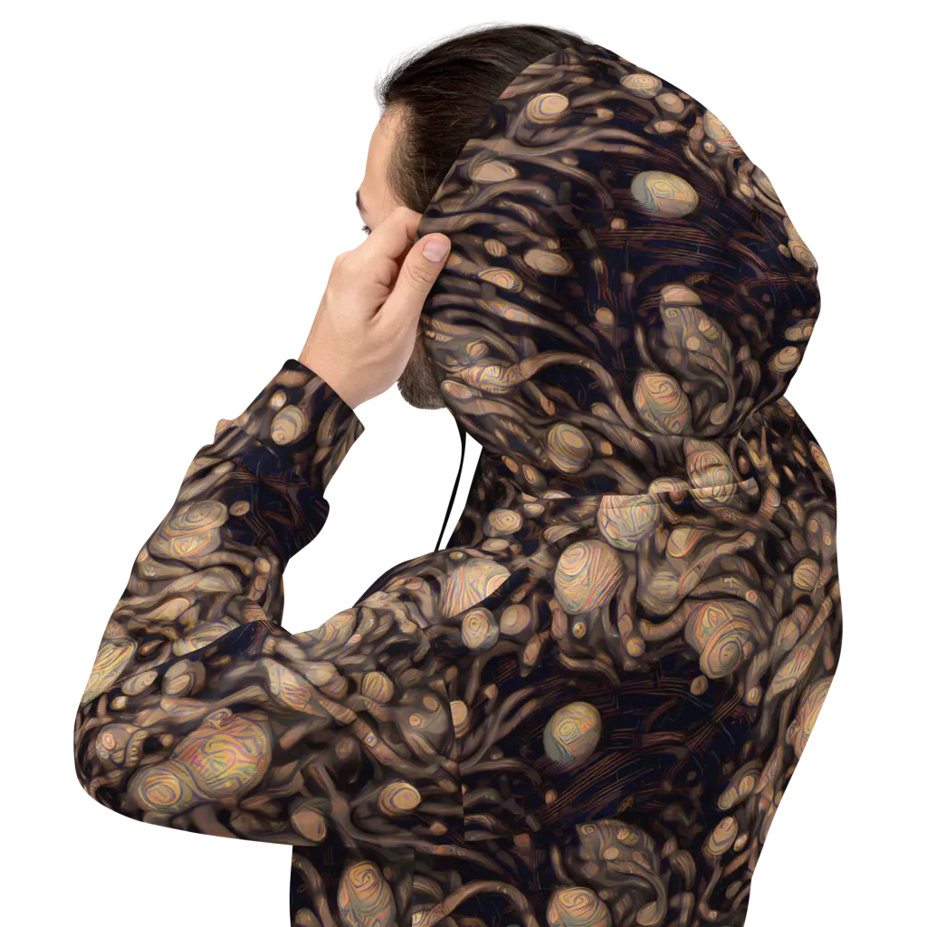 Midnight Tree Rings on Hoodie — Back