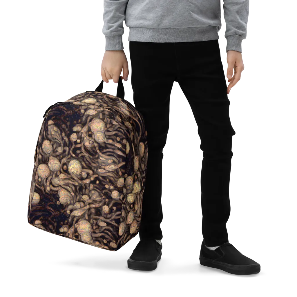 Midnight Tree Rings on Minimalist Backpack — Zoomed-in
