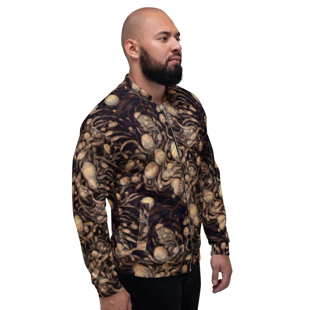 Midnight Tree Rings on Bomber Jacket — Right